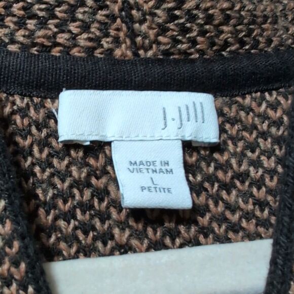 J. Jill Houndstooth Knit Long-Sleeve Long Sweater Coat Duster size Large tweed - Picture 4 of 10